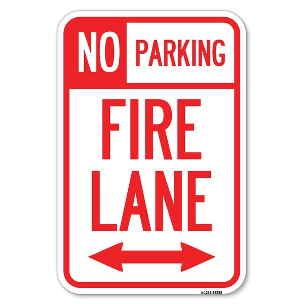 Signmission Colorado Fire Lane With Bidirectional Arrow Heavy-Gauge Alum. Sign, 12" x 18", A-1218-24255 A-1218-24255 - main